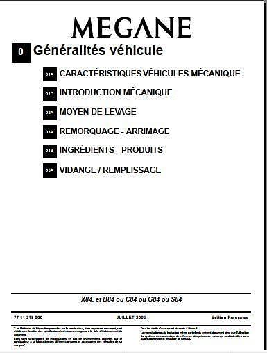Manuel d'atelier et de réparation Renault Mégane 2 { {{ Docautomoto }}