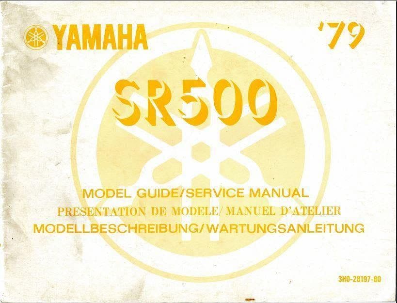 manuels d'atelier Yamaha XT500 SR 500 TT500 { {{ Docautomoto }}