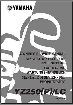 Manuels d'atelier Yamaha 250 YZ 2001 à 2006 { {{ Docautomoto }}