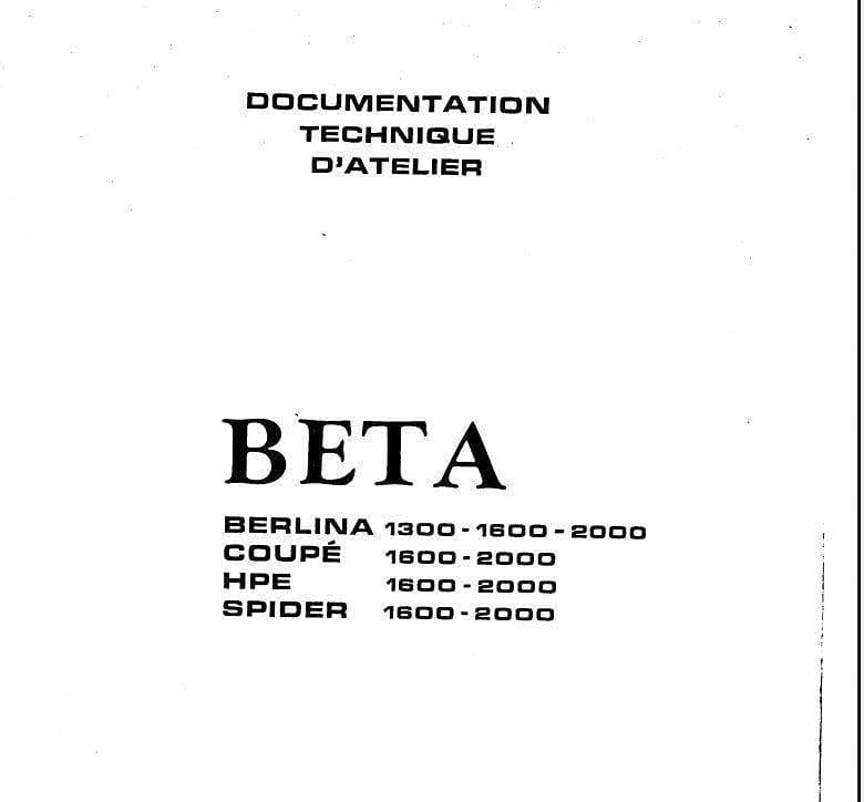 Manuels d'atelier Lancia Beta { {{ Docautomoto }}