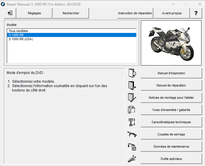 manuel d'atelier BMW S 1000 RR 2009 2013 Français { {{ Docautomoto }}
