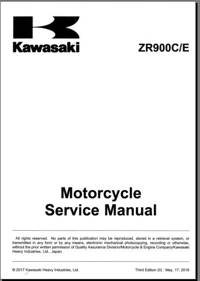 Manuel d'atelier Kawasaki Z 900 RS 2018 { {{ Docautomoto }}