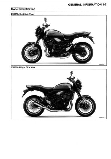 Manuel d'atelier Kawasaki Z 900 RS 2018 { {{ Docautomoto }}