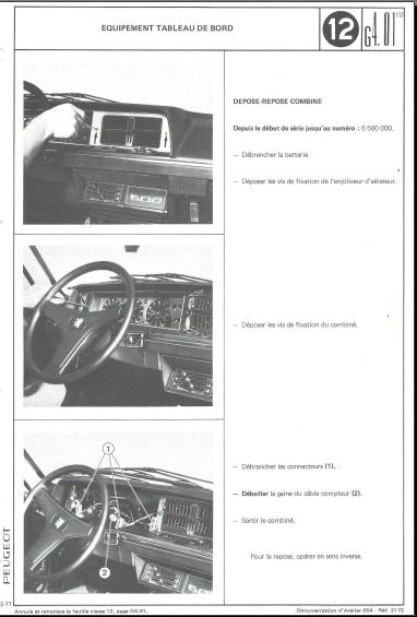 Manuel d'atelier Peugeot 604 V6 SL { {{ Docautomoto }}