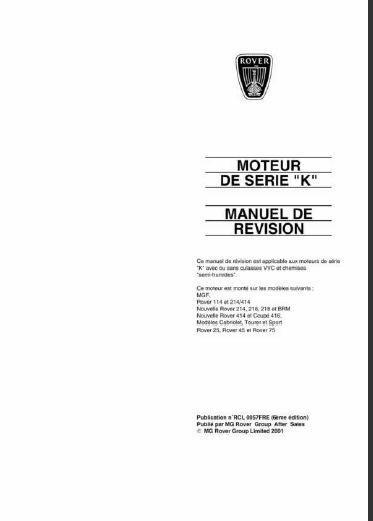 manuels d'atelier Rover 200 400 { {{ Docautomoto }}