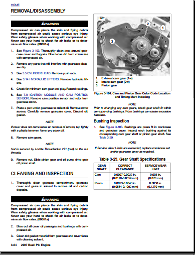 Manuels d'atelier Buell P3 Blast 2007 { {{ Docautomoto }}