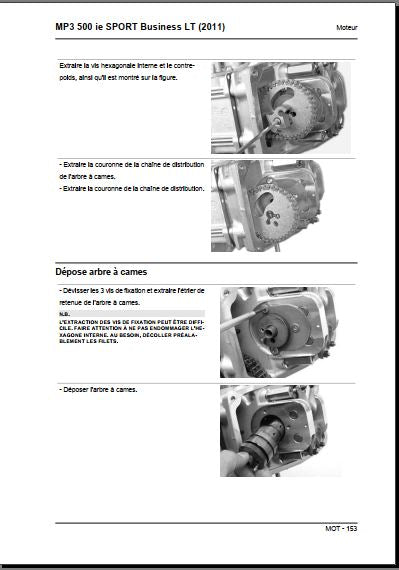 Manuel de réparation Piaggio MP3 500 IE 2011 français { {{ Docautomoto }}