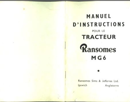 Manuels techniques Ransomes MG5 et MG6 { {{ Docautomoto }}