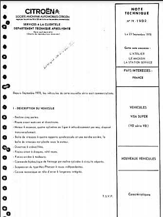 Manuels d'atelier et de réparation Citroën Visa et C15 { {{ Docautomoto }}