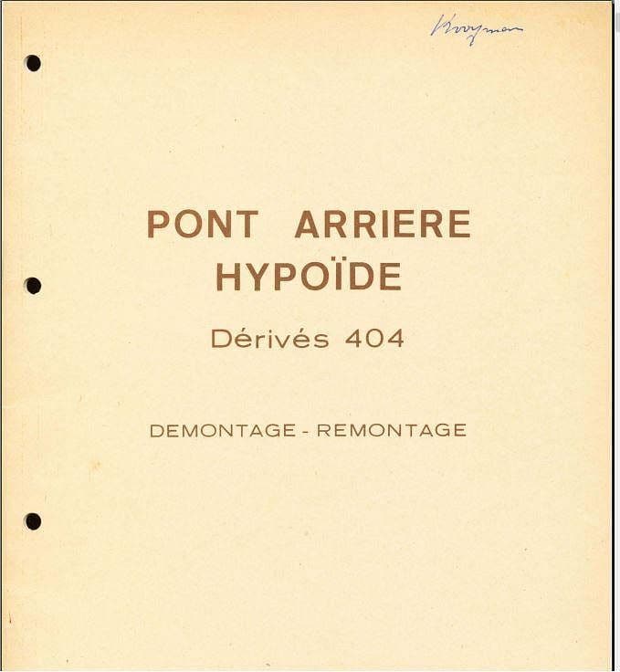 manuels d'atelier Peugeot 404 (compilation) { {{ Docautomoto }}