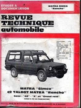 Manuels d'atelier Matra Simca Rancho { {{ Docautomoto }}