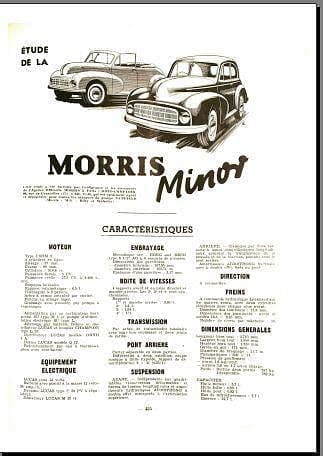revue technique Morris Minor en français { {{ Docautomoto }}