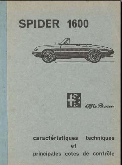 manuels d'atelier Alfa Romeo Giulia Bertone et Spider en français { {{ Docautomoto }}