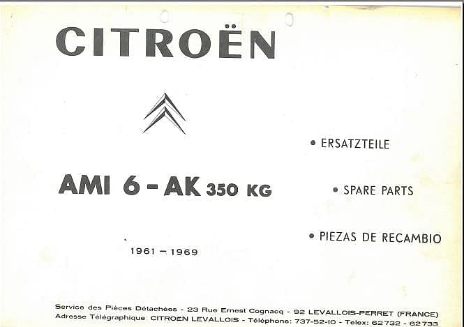 manuel d'atelier Citroën Ami 6 en allemand { {{ Docautomoto }}