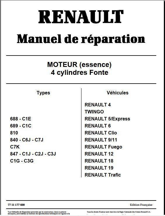 Manuels d'atelier et de réparation Renault Estafette { {{ Docautomoto }}