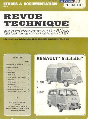 Manuels d'atelier et de réparation Renault Estafette { {{ Docautomoto }}