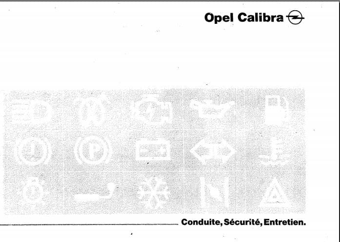 manuels d'atelier Opel calibra 2L turbo V6 et 4x4 { {{ Docautomoto }}