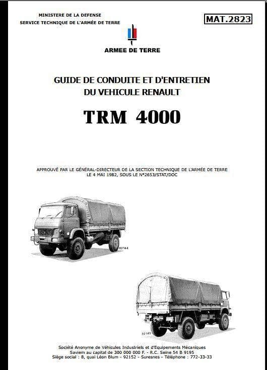 Manuels d'atelier Saviem SM8 4x4 ( RVI TRM 4000) { {{ Docautomoto }}