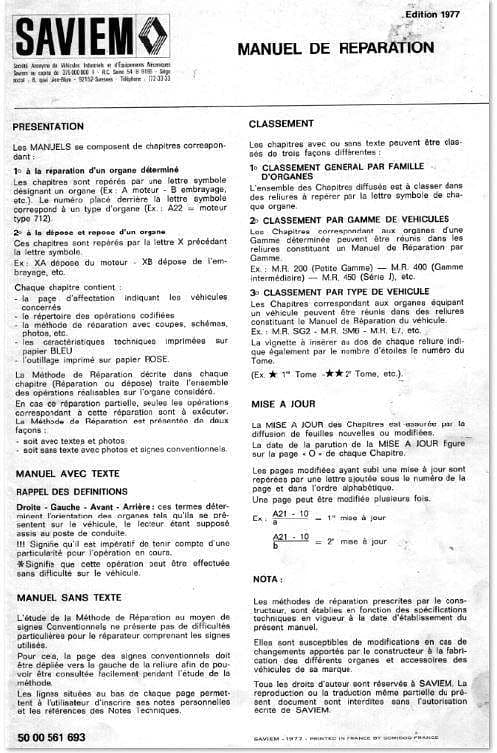 Manuels d'atelier Saviem SM8 4x4 ( RVI TRM 4000) { {{ Docautomoto }}