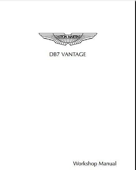 manuel d'atelier Aston Martin DB7 Vantage V12 { {{ Docautomoto }}