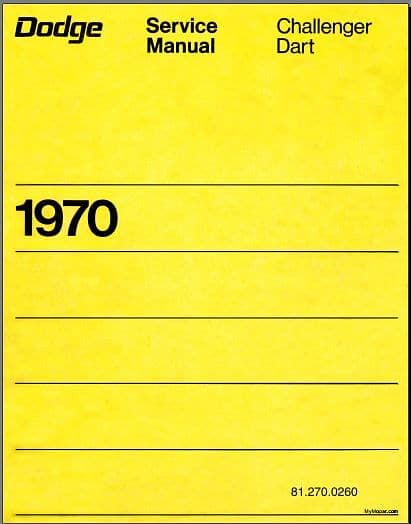 Manuel d'atelier Workshop manual Dodge Dart Challenger 1970 { {{ Docautomoto }}