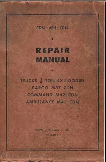 manuels d'atelier Dodge M37 et M 43 { {{ Docautomoto }}