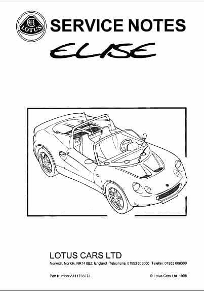 manuel d'atelier Lotus Elise S1 1996 { {{ Docautomoto }}