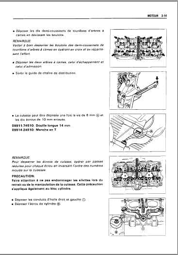manuel d'atelier Suzuki GSXR 1100 89 92 { {{ Docautomoto }}