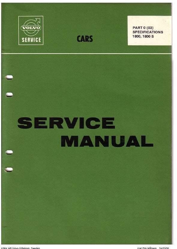 Manuels d'atelier Volvo 120 et P1800 en 58 volumes 4000 pages { {{ Docautomoto }}