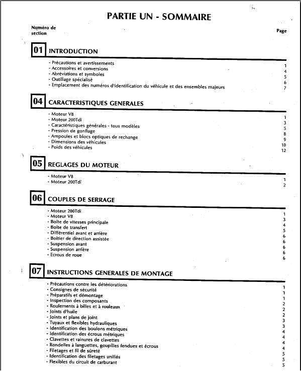 Manuels d'atelier Land Rover Discovery 1 en français { {{ Docautomoto }}