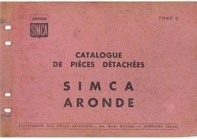 Manuels d'atelier Simca Aronde 1957 et 1959 { {{ Docautomoto }}