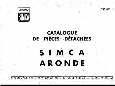 Manuels d'atelier Simca Aronde 1957 et 1959 { {{ Docautomoto }}