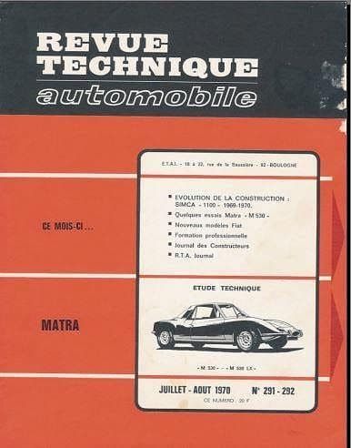 Manuel d'atelier Matra 530 { {{ Docautomoto }}