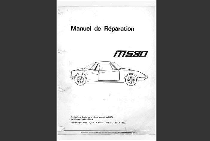 Manuel d'atelier Matra 530 { {{ Docautomoto }}