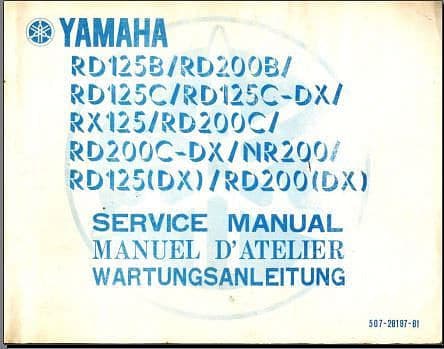 Manuels d'atelier Yamaha 125 As3 RD RDX { {{ Docautomoto }}