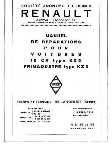 Manuels d'atelier Renault Primaquatre monaquatre celtaquatre { {{ Docautomoto }}