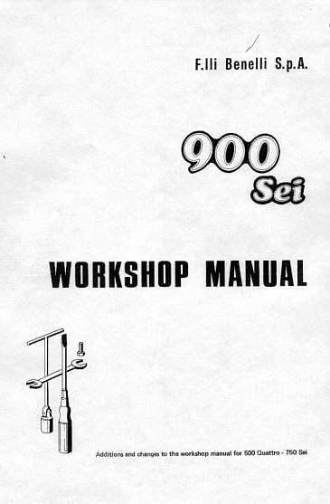 Manuels d'atelier Benelli 500 Quattro 750 et 900 Sei { {{ Docautomoto }}