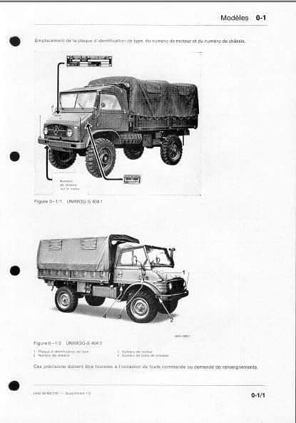 Manuels d'atelier Mercedes unimog 404 en français { {{ Docautomoto }}