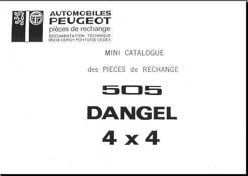 Manuel d'atelier Peugeot 504 et 505 Dangel { {{ Docautomoto }}
