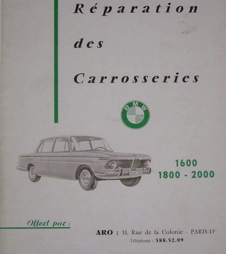 Manuel d'atelier BMW 1500 à 2002 2000 CS multilingue Fr En Ita,esp De { {{ Docautomoto }}