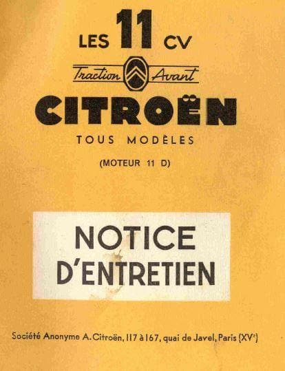 manuels d'atelier Citroën Traction Avant 1934 1955 ( compilation intégrale ) { {{ Docautomoto }}