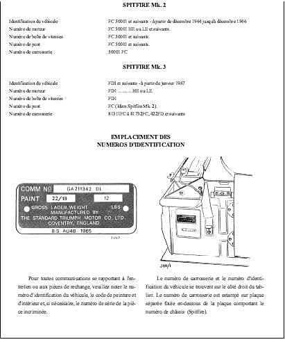 Manuels d'atelier Triumph Spitfire Mk1 à Mk5 Gt6 Herald Vitesse { {{ Docautomoto }}