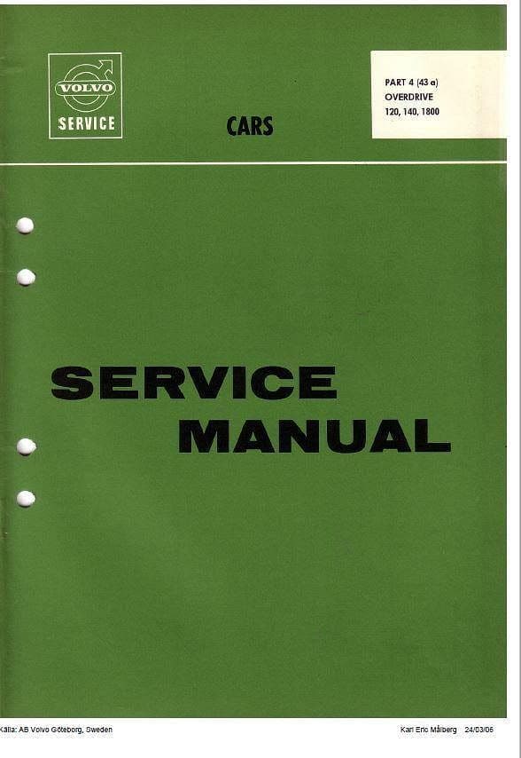 Manuels d'atelier Volvo 120 et P1800 en 58 volumes 4000 pages { {{ Docautomoto }}