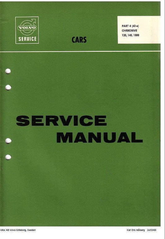 Manuels d'atelier Volvo 120 et P1800 en 58 volumes 4000 pages { {{ Docautomoto }}