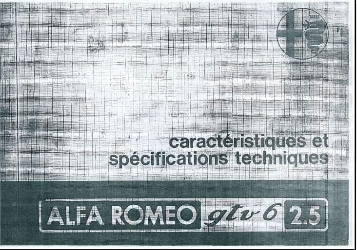 Manuels d'atelier Alfa Roméo GTV et GTV6 { {{ Docautomoto }}