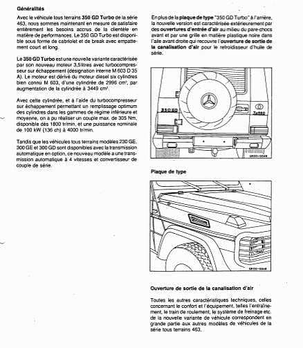 Manuels d'atelier Mercedes G 1991 + 350 GD Turbo { {{ Docautomoto }}