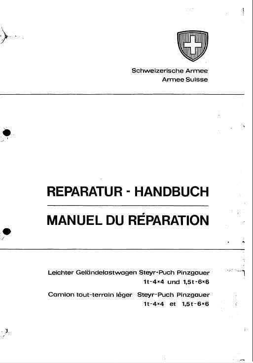 Manuels d'atelier Puch Pinzgauer 4x4 et 6x6 français { {{ Docautomoto }}