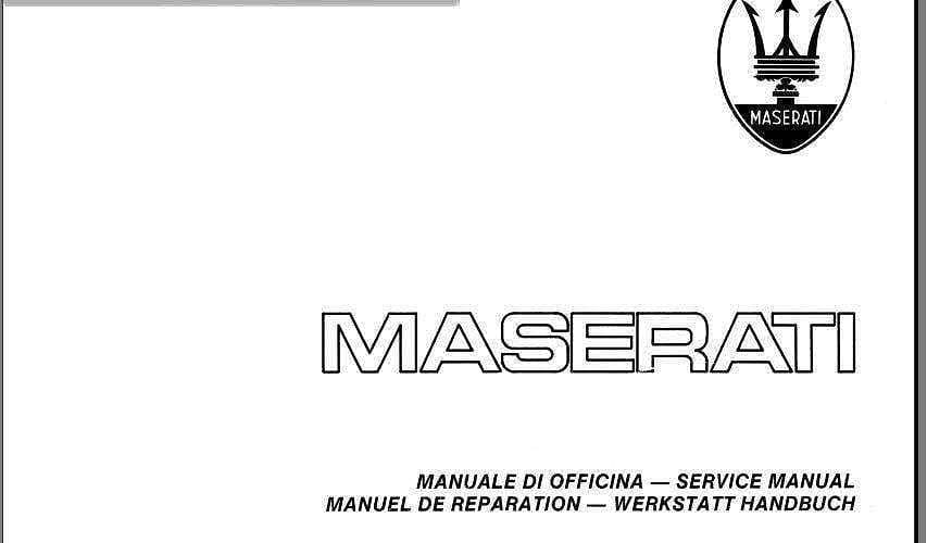 manuel d'atelier Maserati Biturbo { {{ Docautomoto }}