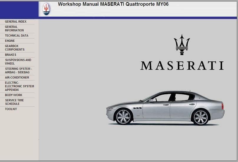 Manuel d'atelier Maserati Quattroporte 2006 { {{ Docautomoto }}