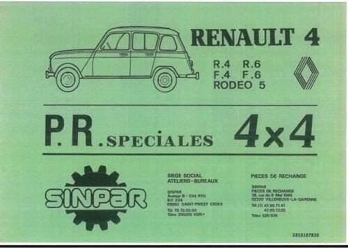 manuels d'atelier et de réparation Renault 4l dont Sinpar Rodeo et Plein Air { {{ Docautomoto }}